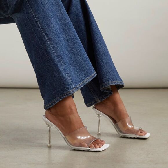 Bottega Veneta Clear High Heel Slide Sandals size 36 - Picture 2 of 13